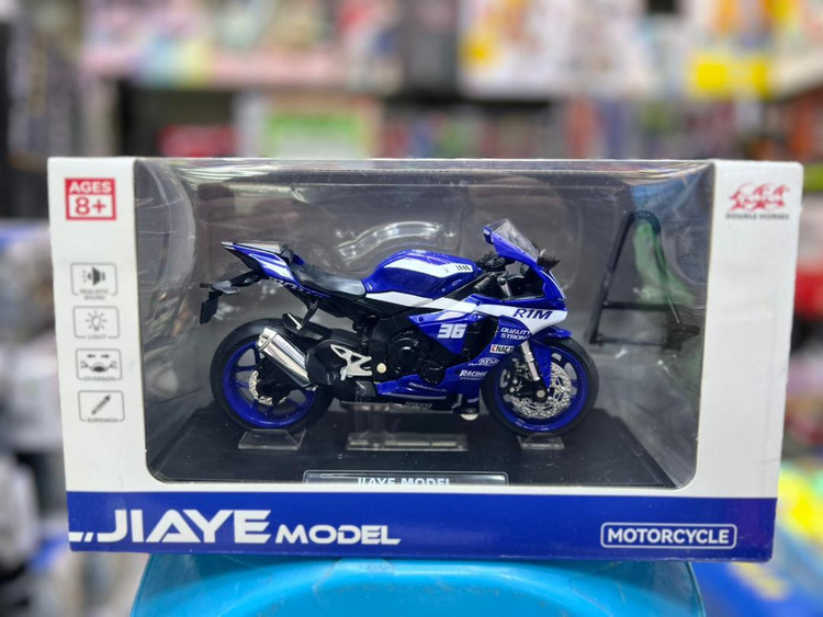 خرید ماکت موتور یاماها R1 برند جیای رنگ آبی | فروشگاه اسباببازی قشم
